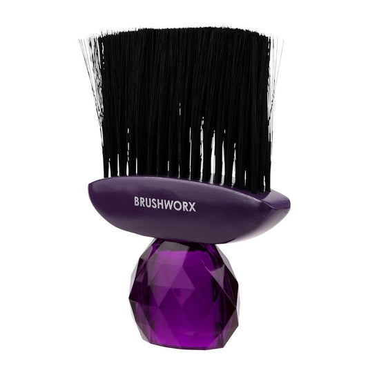Brushworx Nylon Bristle Neck Brush - Purple Gem Handle