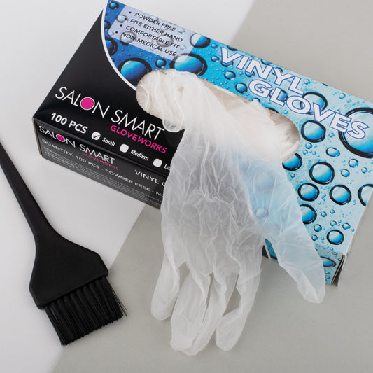 Salon Smart Black Vinyl Gloves 100pc