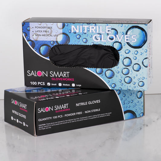 Salon Smart Black Nitrile Gloves 100pc