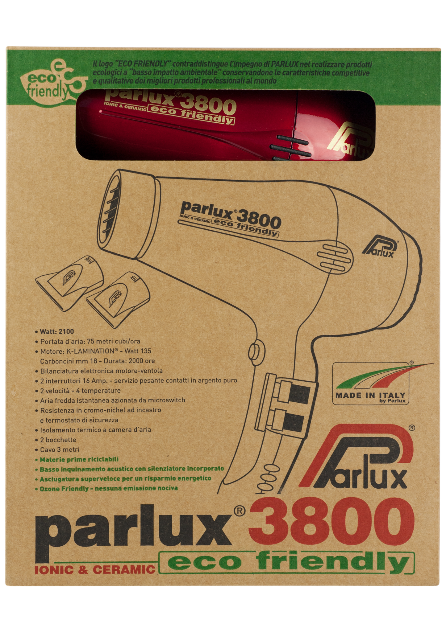 Parlux 3800 Ceramic & Ionic Dryer 2100W