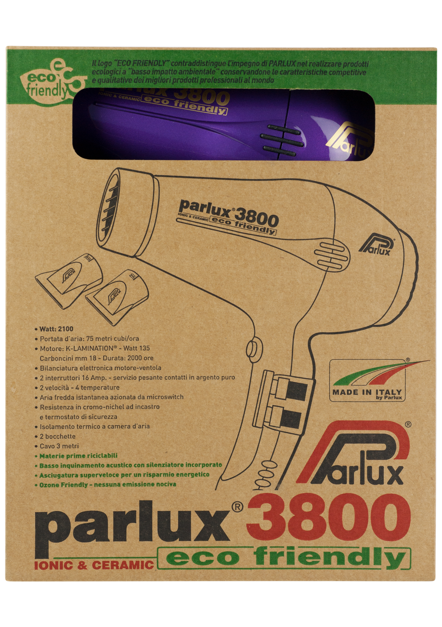 Parlux 3800 Ceramic & Ionic Dryer 2100W