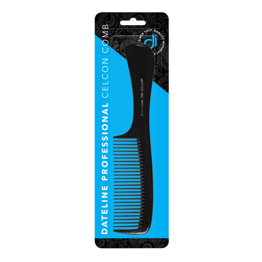 Dateline Professional Black Celcon Basin Comb With Handle 3111