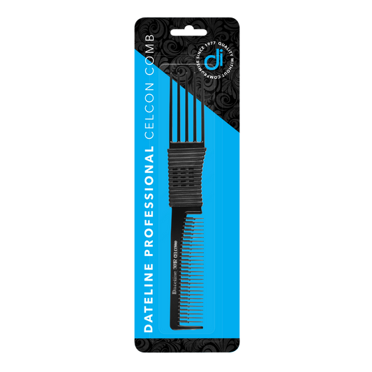 Dateline Professional Black Celcon Teasing Comb 31 With Rubber Grip