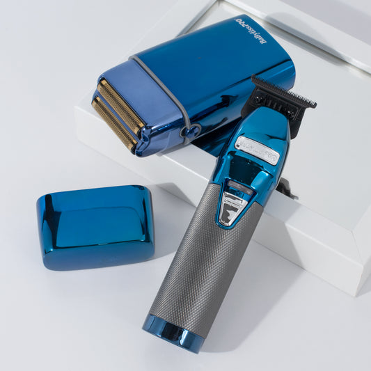 BaBylissPRO Duo Blue Chrome Double Foil Shaver & Outliner Trimmer
