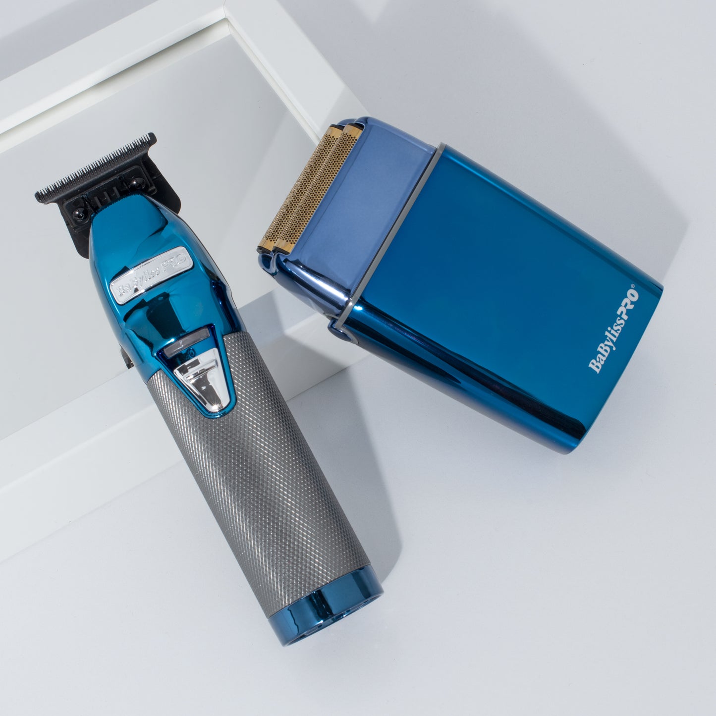 BaBylissPRO Duo Blue Chrome Double Foil Shaver & Outliner Trimmer