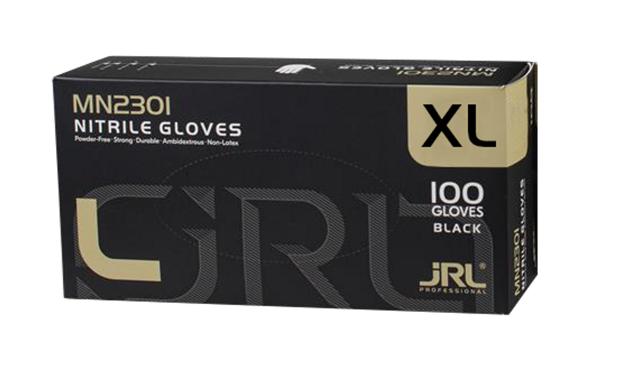 JRL Black Nitrile Gloves - Extra Large - 100 Pack