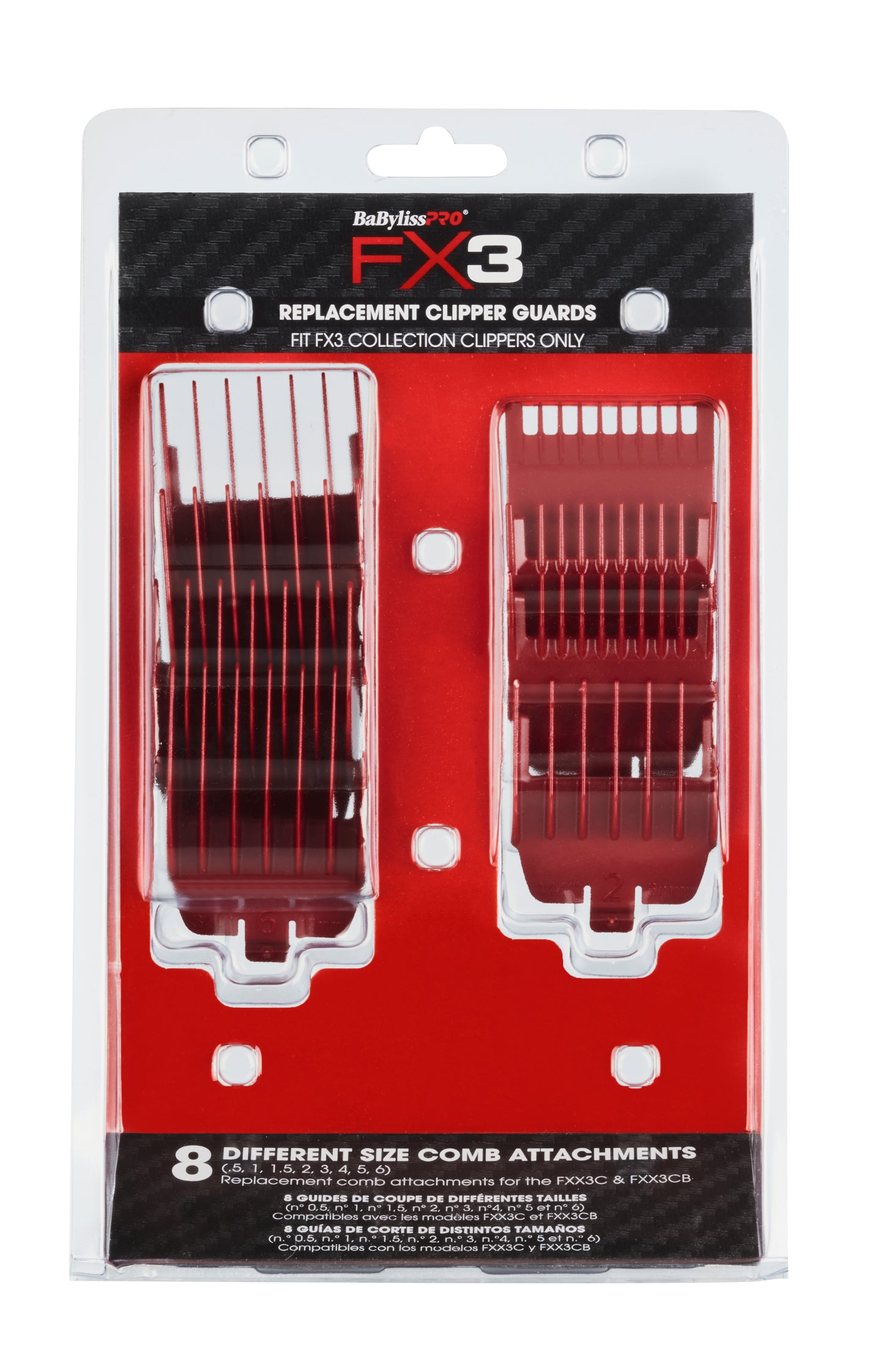 BaBylissPRO FX3 Clipper Guards - 8pc