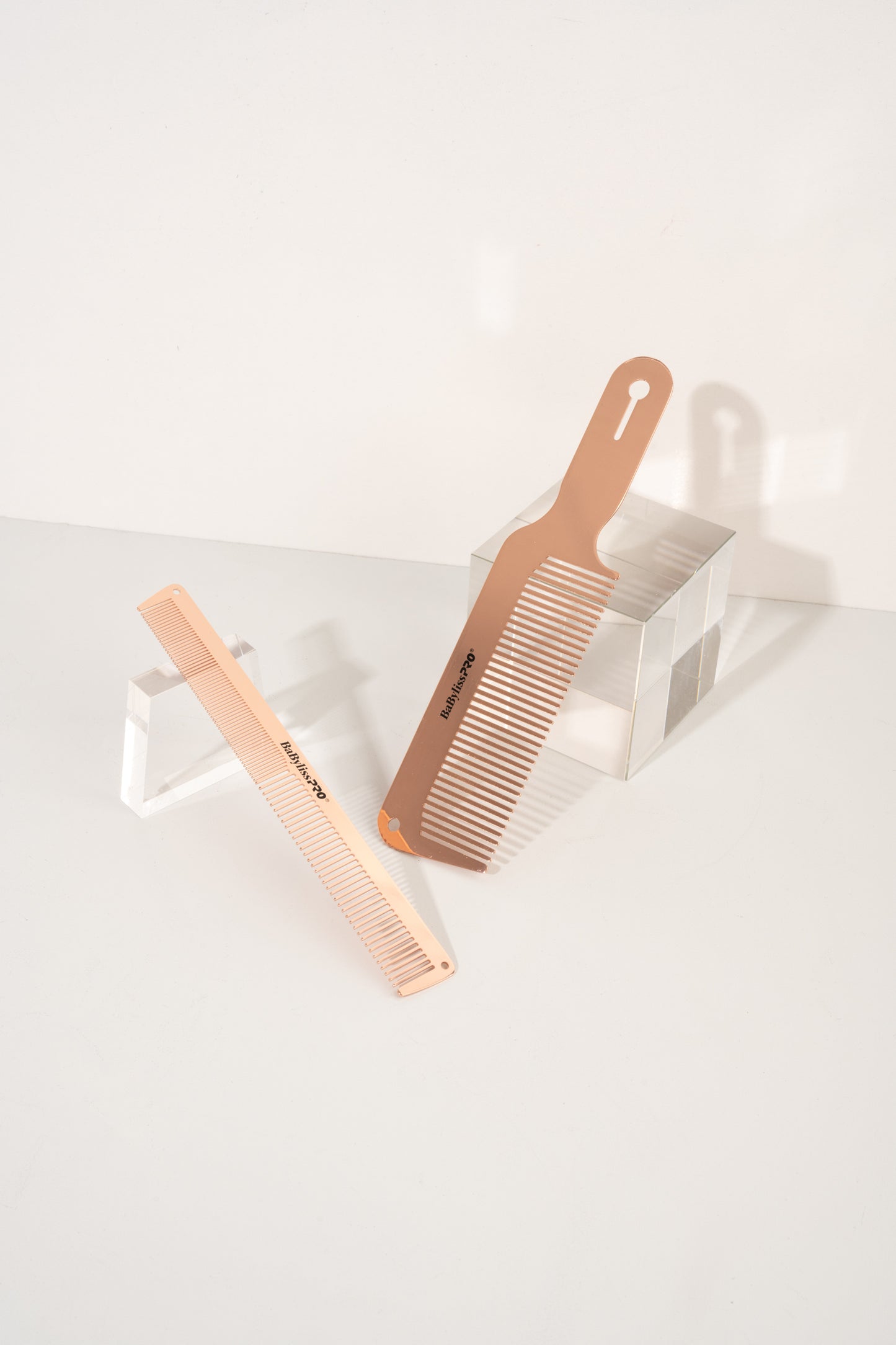 BaBylissPRO Barberology Metal Comb Set 2pc - Rose Gold