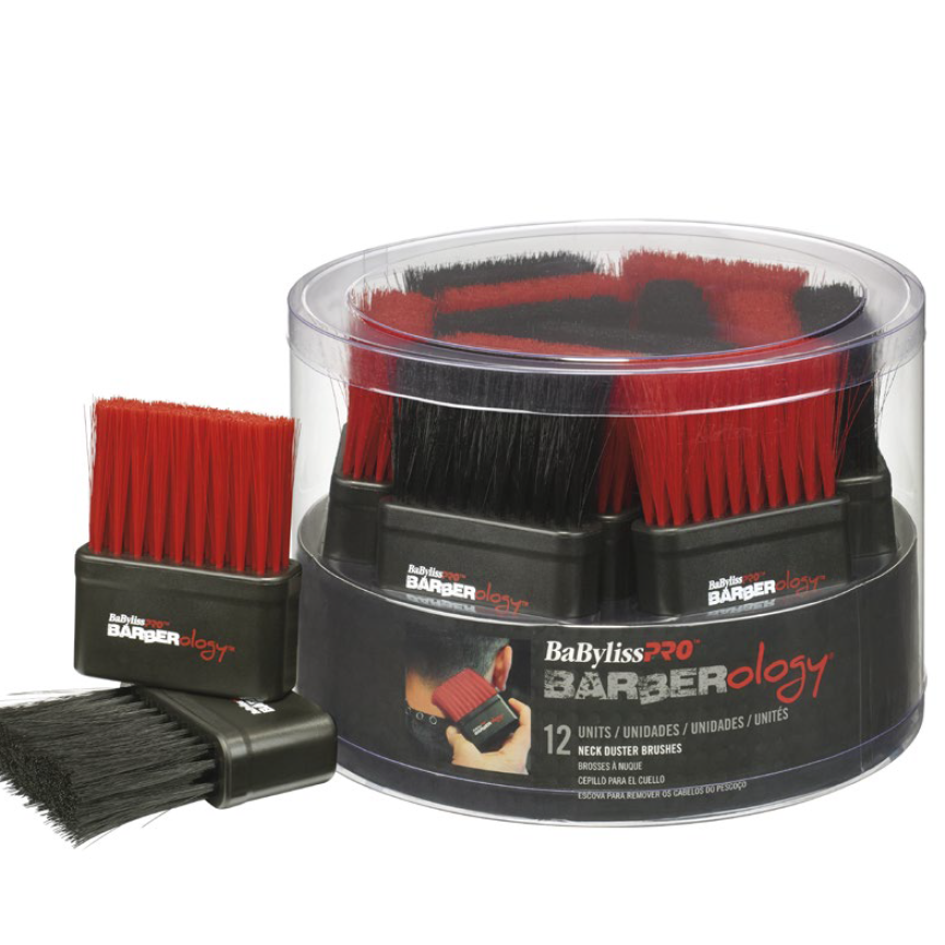 BaBylissPRO Barberology Neck Brush Red/Black - 12pc Tub