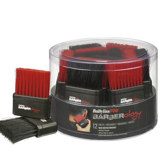 BaBylissPRO Barberology Neck Brush Red/Black - 12pc Tub