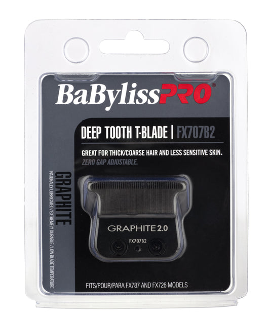BaBylissPRO Replacement Trimmer Blade Black Graphite PVD Coating Deep Tooth Fits LoProFX SnapFX OutlinerFX Trimmers