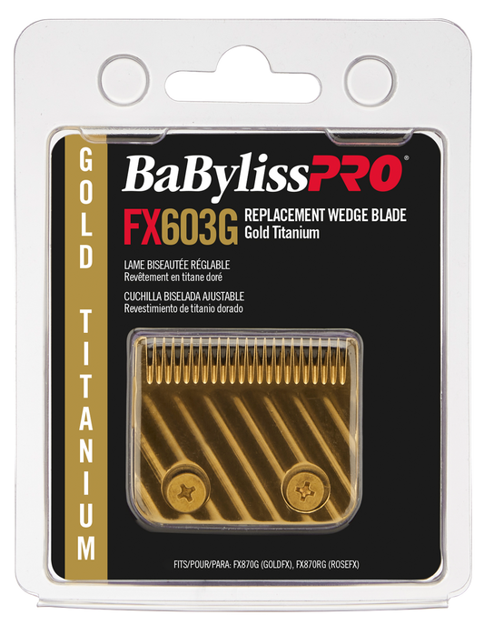 BaBylissPRO Replacement Clipper Blade Gold Titanium Wedge Fits FX LoProFX SnapFX LithiumFX Clippers