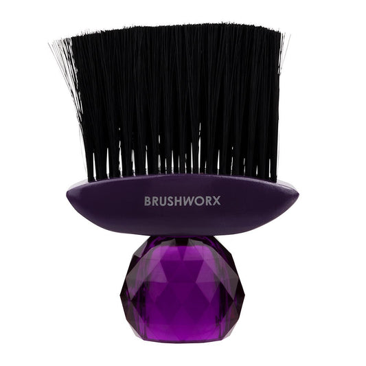 Brushworx Nylon Bristle Neck Brush - Purple Gem Handle