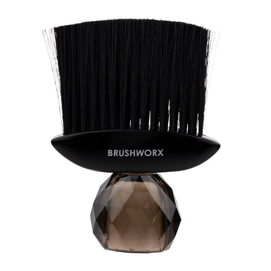Brushworx Nylon Bristle Neck Brush - Black Gem Handle 