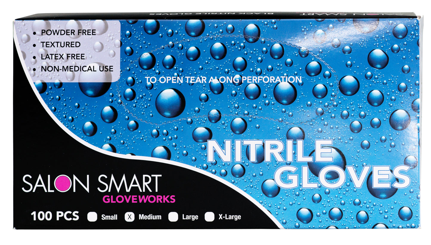 Salon Smart Black Nitrile Gloves 100pc