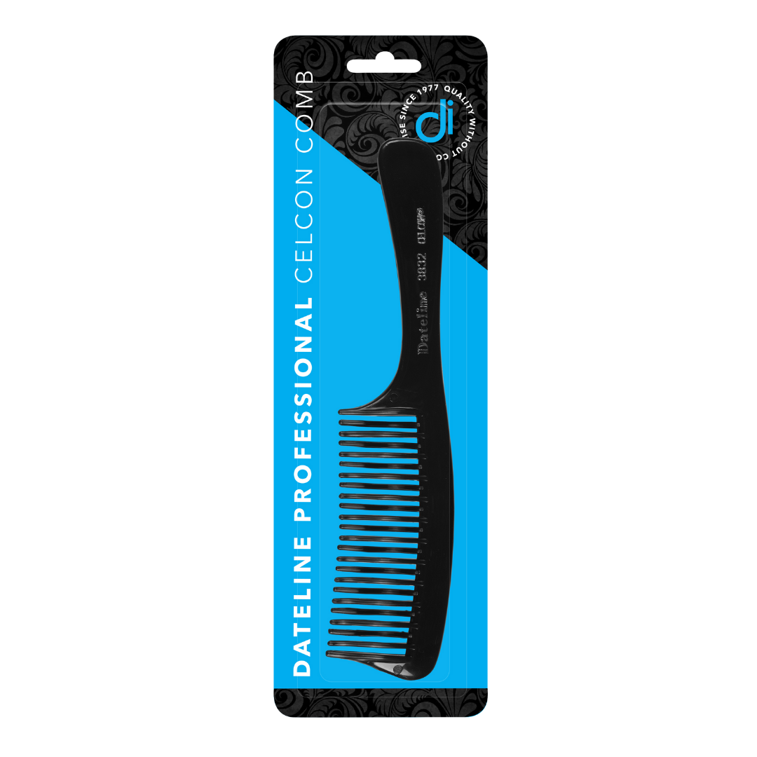 Dateline Professional Black Celcon Detangler Basin Comb 3832