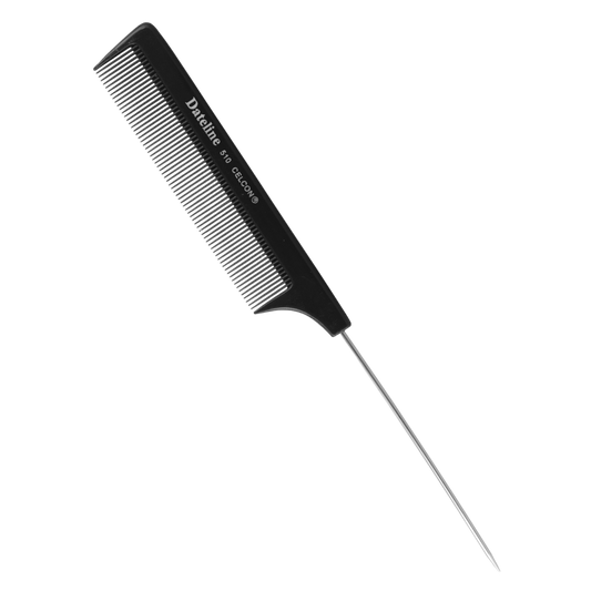 Dateline Professional Black Celcon Tail Comb 510 - Stainless Steel Pins