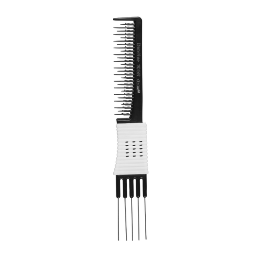 Dateline Professional Black Celcon Teasing Comb 105R - 5 Stainless Steel Lifters