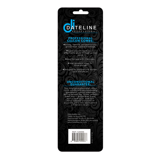 Dateline Professional Black Celcon 407 8.5"  Styling Comb