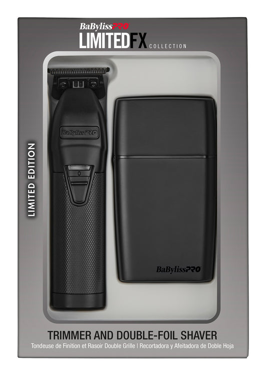 BaBylissPRO Duo Matt Black Outliner Trimmer & Double Foil Shaver