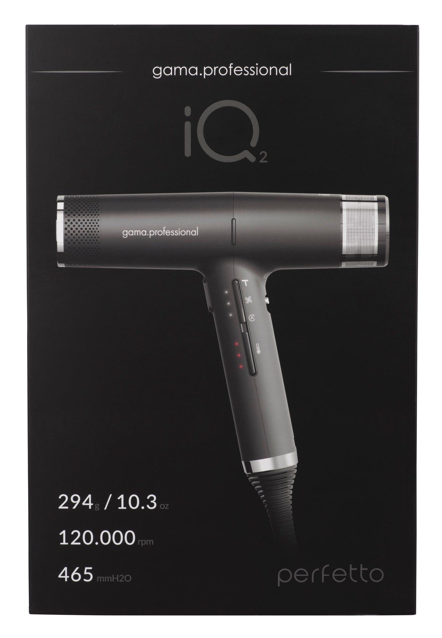 Gama Professional IQ2 Perfetto Pro Dryer - Black