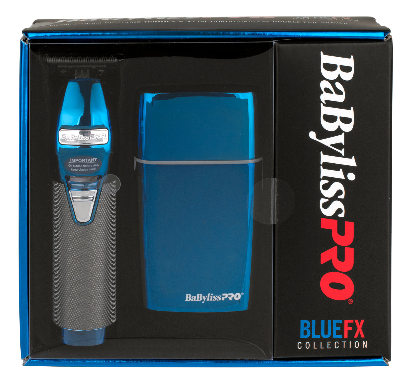 BaBylissPRO Duo Blue Chrome Double Foil Shaver & Outliner Trimmer