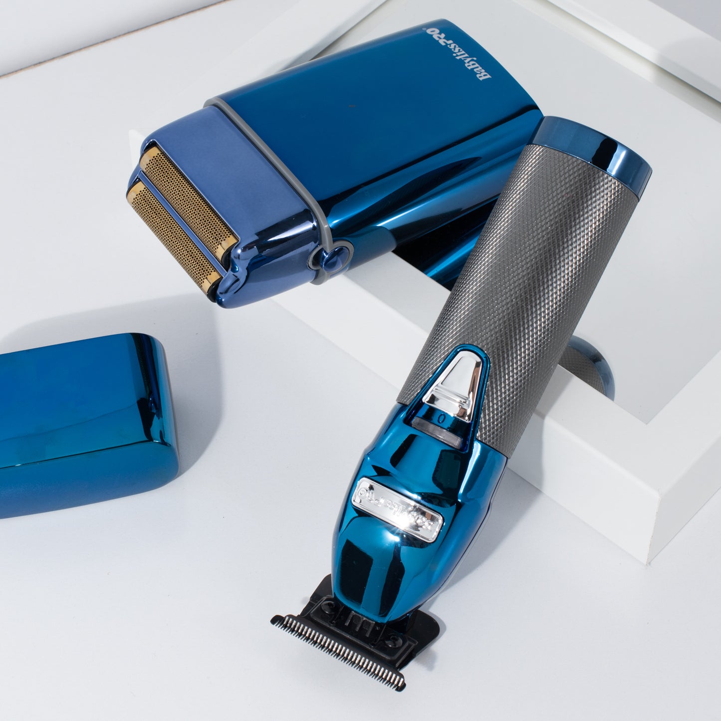 BaBylissPRO Duo Blue Chrome Double Foil Shaver & Outliner Trimmer