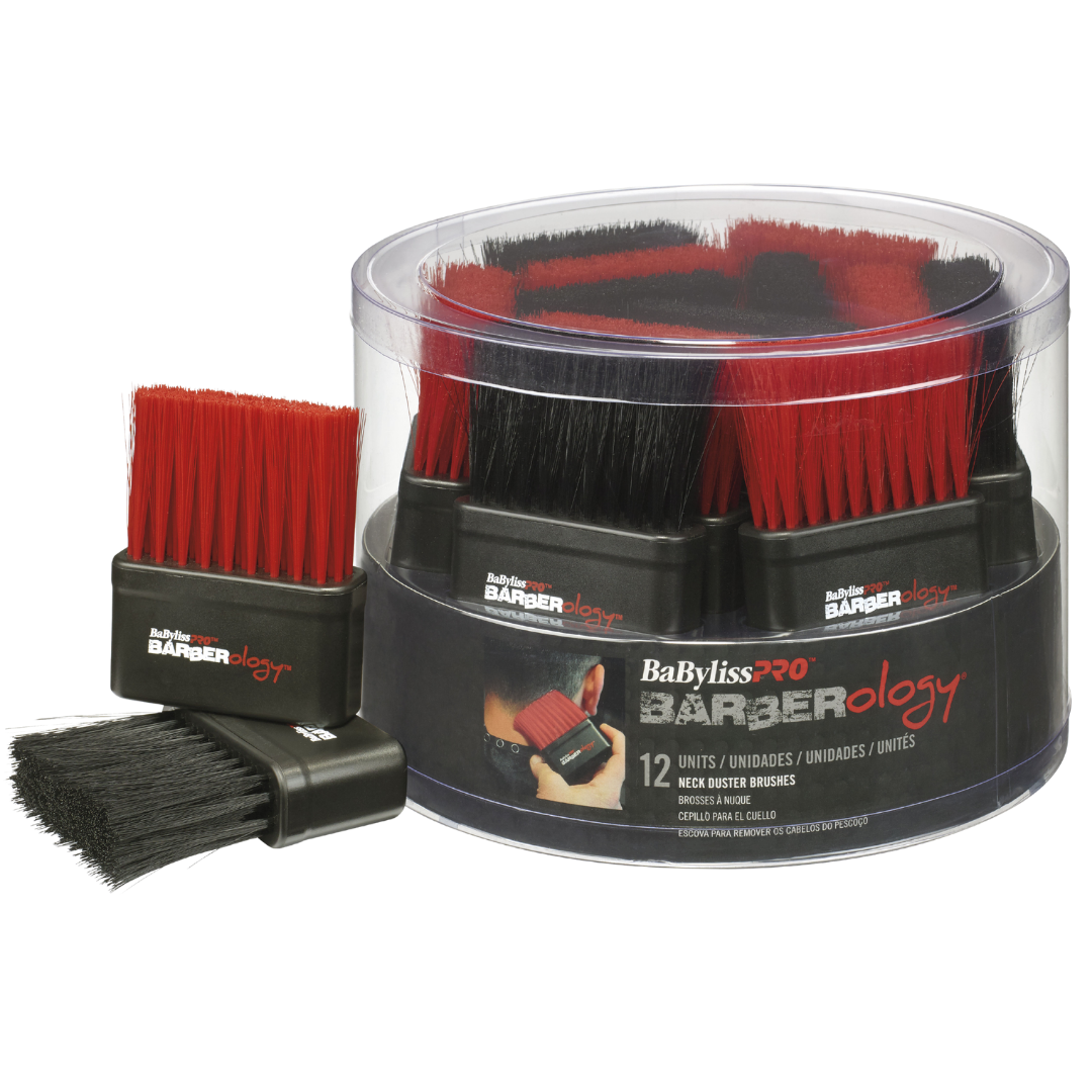 BaBylissPRO Barberology Neck Brush Red/Black - 12pc Tub