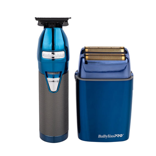 BaBylissPRO Duo Blue Chrome Double Foil Shaver & Outliner Trimmer
