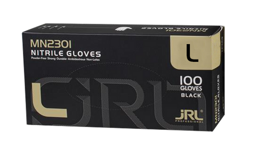 JRL Black Nitrile Gloves - Large - 100 Pack