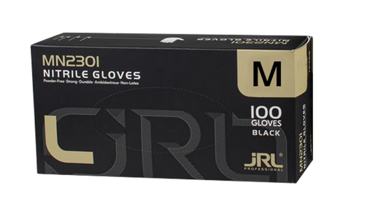 JRL Black Nitrile Gloves - Medium - 100 Pack