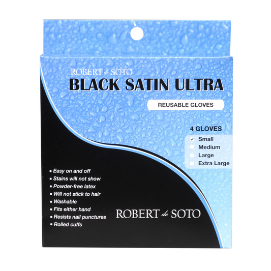 Robert DeSoto Black Satin Ultra Reusable Gloves 4pc