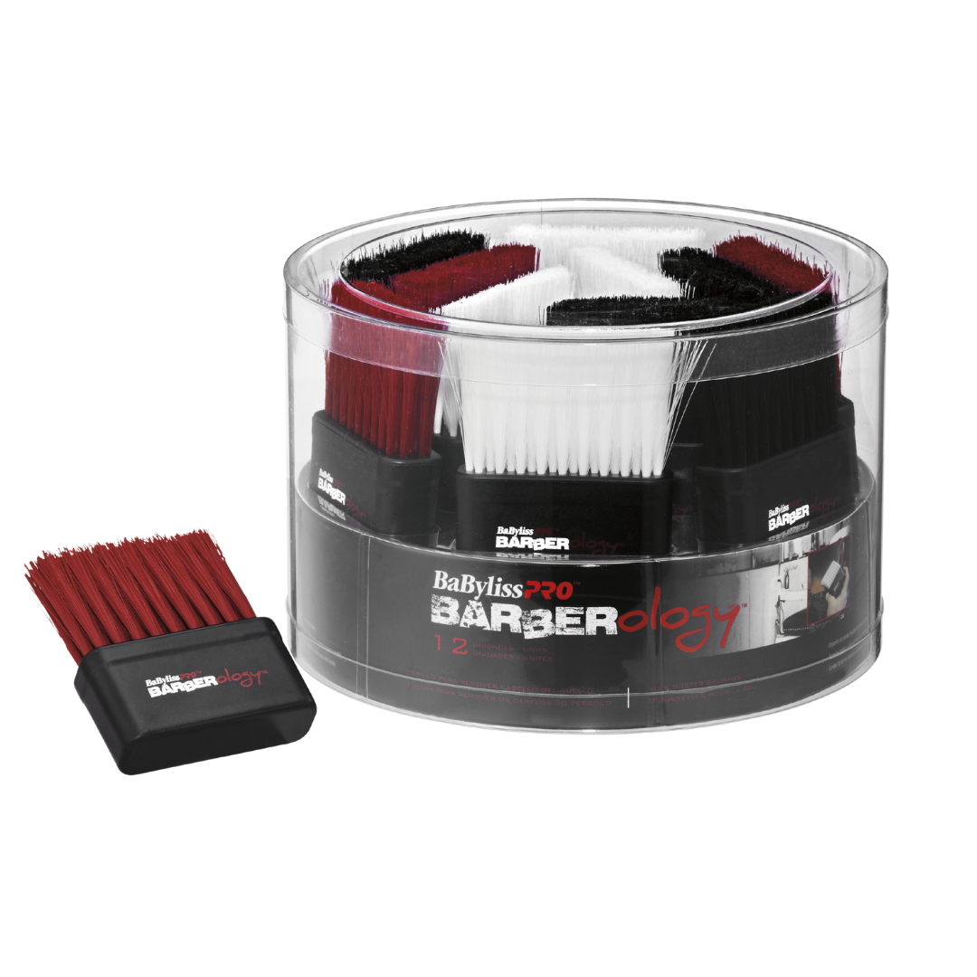 BaBylissPRO Barberology Neck Brush Red/Black/White - 12pc Tub