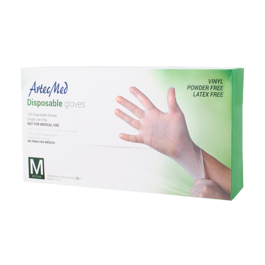 Artec Med Clear Vinyl Gloves 100pc - Medium