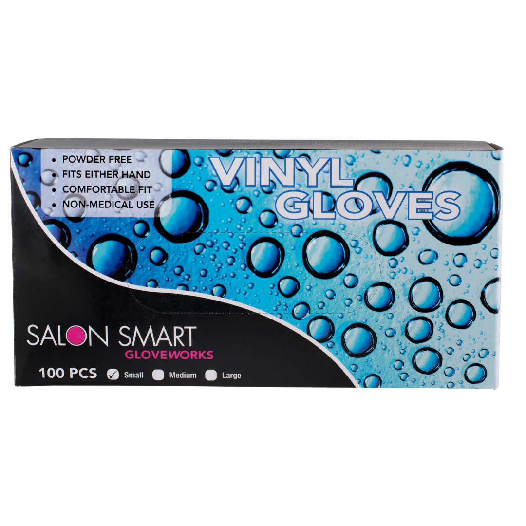 Salon Smart Black Vinyl Gloves 100pc